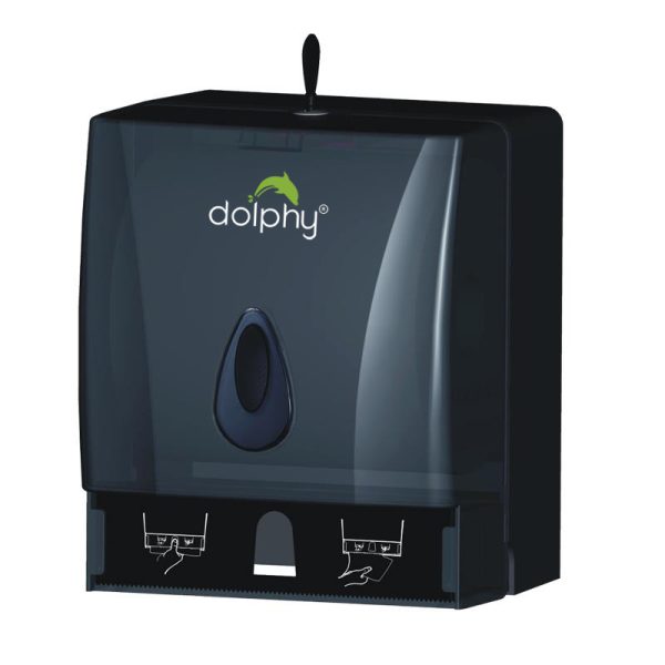 MULTIFOLD PAPER TOWEL/ROLL DISPENSER - TRANSPARENT BLACK