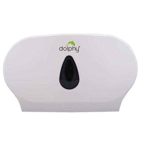 TWIN JUMBO TOILET ROLL DISPENSER - WHITE