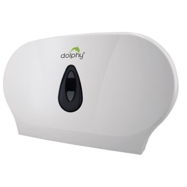 TWIN JUMBO TOILET ROLL DISPENSER - WHITE - Image 3