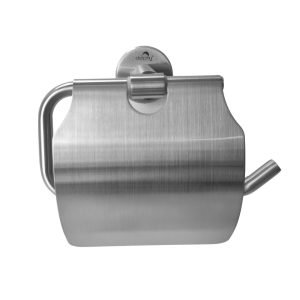 Alternative view of STAINLESS STEEL BRUSHED TOILET ROLL HOLDER WITH COVER