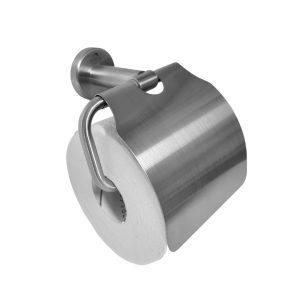STAINLESS STEEL BRUSHED TOILET ROLL HOLDER WITH COVER