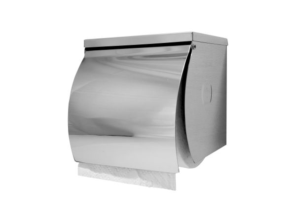 STAINLESS STEEL SINGLE TOILET ROLL HOLDER WITH SHELF